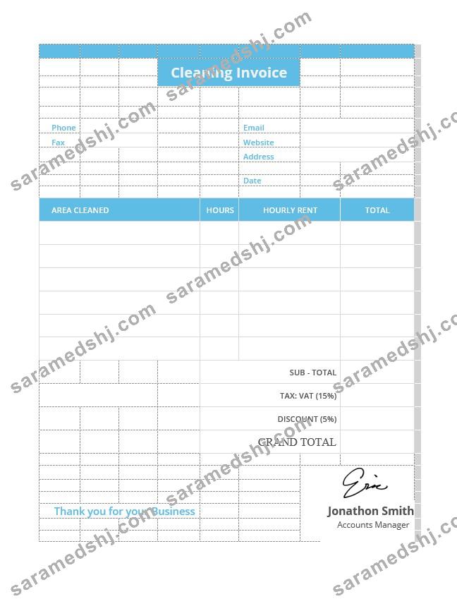 Sample Cleaning Invoice Template